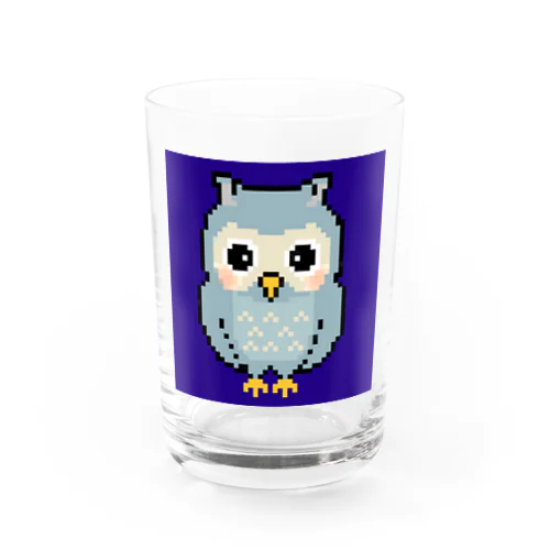 フクロウのドット絵 Water Glass