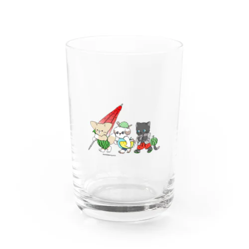 スイカ大好きぷくりいぬ Water Glass