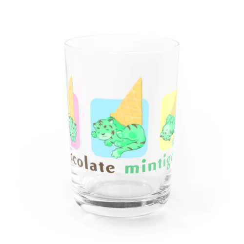 チョコミンタイガー×3 Water Glass