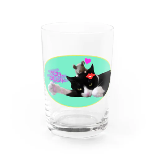ベストフレンド ネコ丸とネズミ(グリーン) グラス