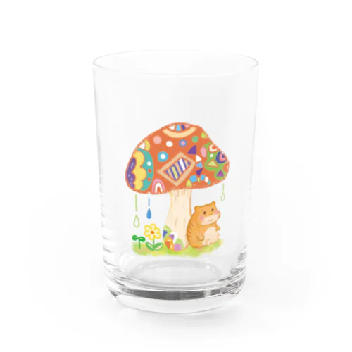 ハムちゃんの雨やどり Water Glass