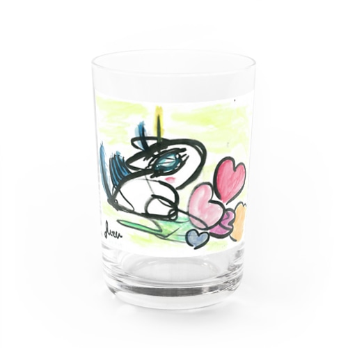 ユニコーンとハート Water Glass