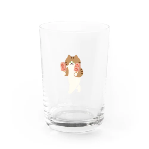 いちごアイスをあざとく運ぶねこ Water Glass