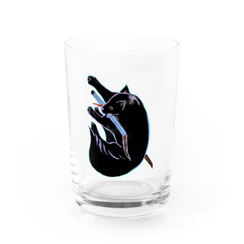 切腹犬 縦 Water Glass