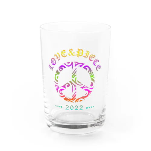 Love＆peaceシリーズRainbowcolorバージョン Water Glass