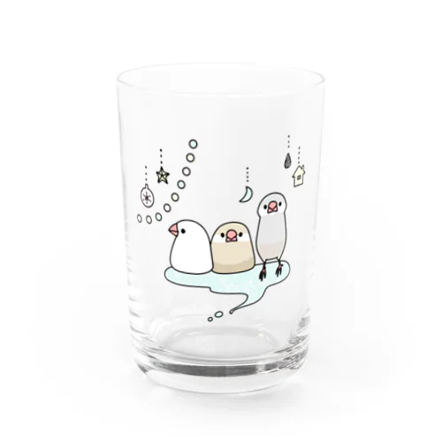 キラキラ文鳥 Water Glass