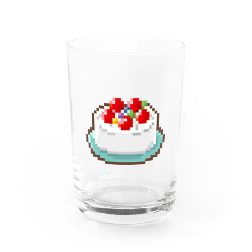 ドット絵風・お誕生日ケーキ Water Glass