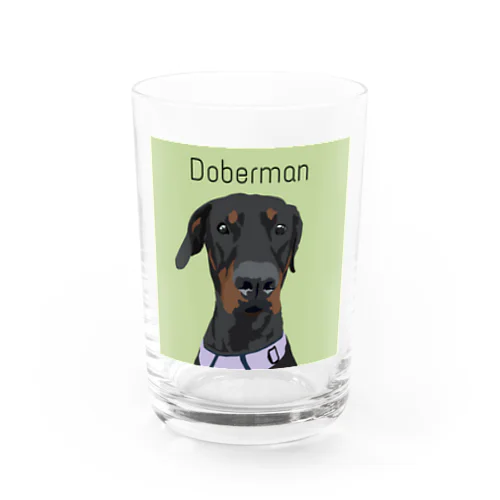 Doberman Water Glass