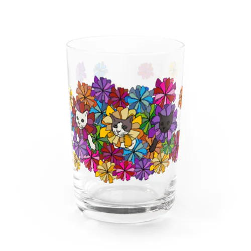 にゃんこ花畑。 Water Glass