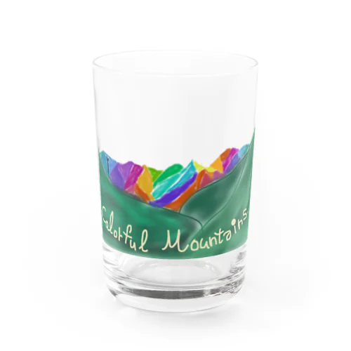 カラフルな山たち Water Glass