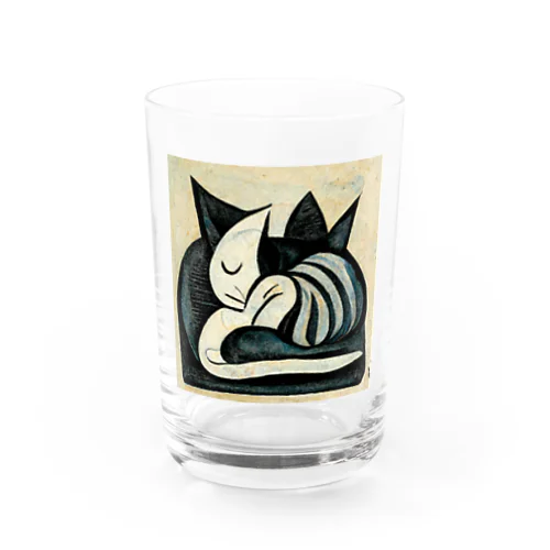SLEEPING CAT picasso style by AI DESIGNER グラス