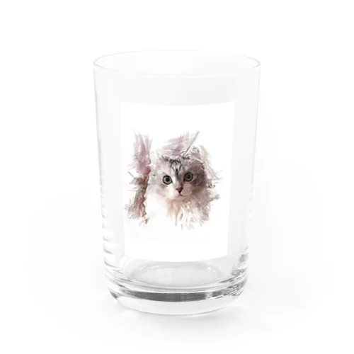 猫　デッサン風イラスト Water Glass