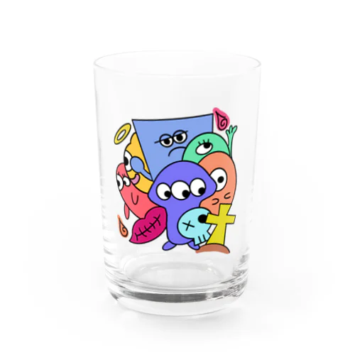 カラフルなおばけ達 Water Glass