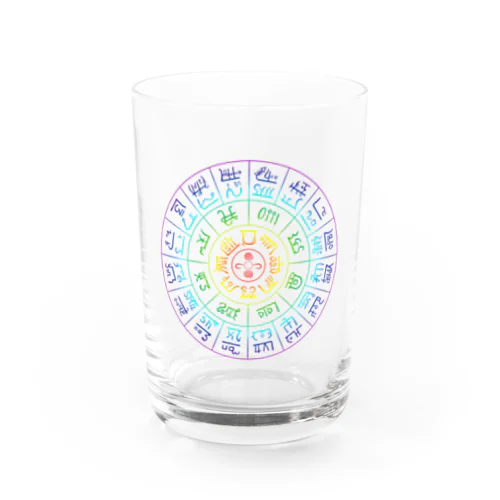 龍体文字（虹色） Water Glass