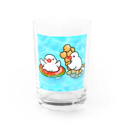 ぷかぷか水遊び文鳥ず Water Glass