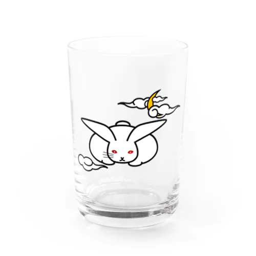 まむきうさぎと三日月 Water Glass