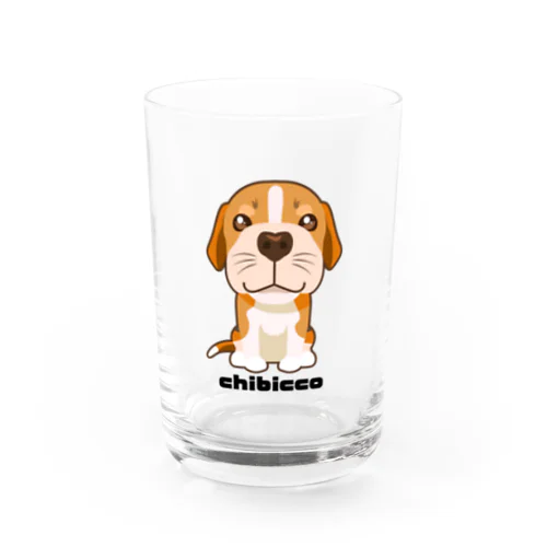 はにかみビーグル chibicco (黒文字) Water Glass