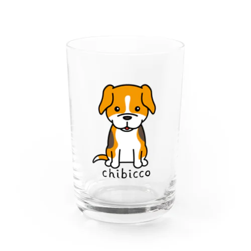 ぽっつんビーグル chibicco (黒文字) Water Glass