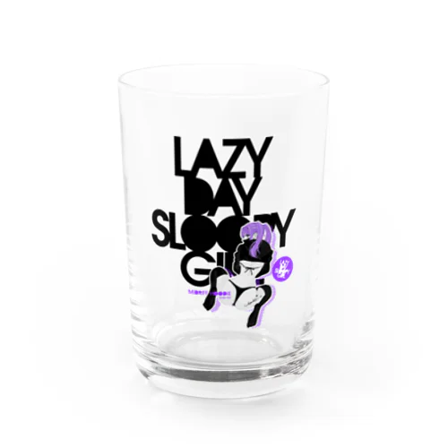 LAZY DAY SLOOPY GIRL 0574 ブラックフーディー女子 エロポップ ロゴ Water Glass