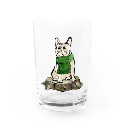 マフラー犬　フレンチブルドッグ　クリーム Water Glass