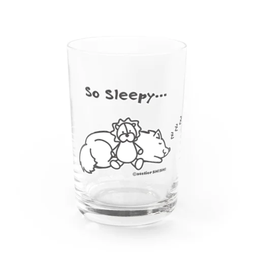 So Sleepy +piping　眠たいワンコ グラス