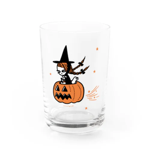 The Pumpkin Riding Witch Water Glass