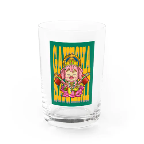 【背景色あり】ガネーシャだよ！さげみちゃん Water Glass