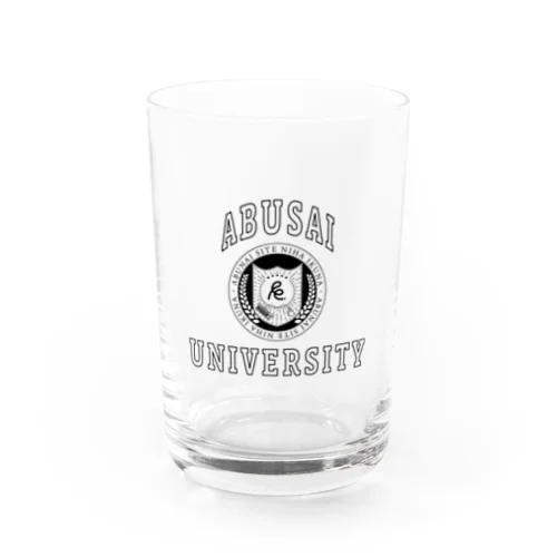 ABUSAI UNIV. 黒字 中抜 Water Glass