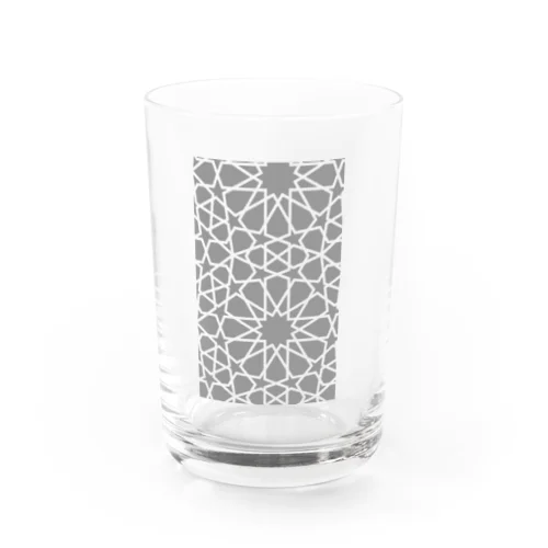 イスラム幾何学模様（グレー） Water Glass