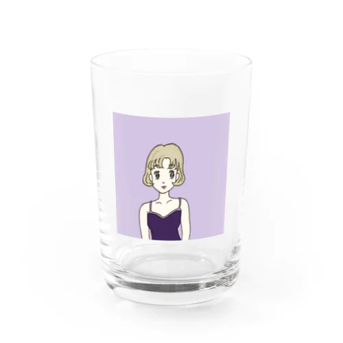 Ms. Blonde Short Hair Water Glass