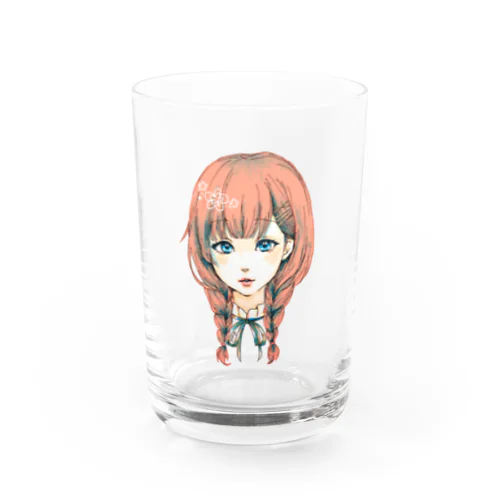 三つ編み女の子 Water Glass