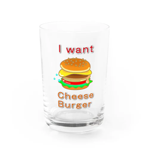 チーズバーガー大好き Water Glass