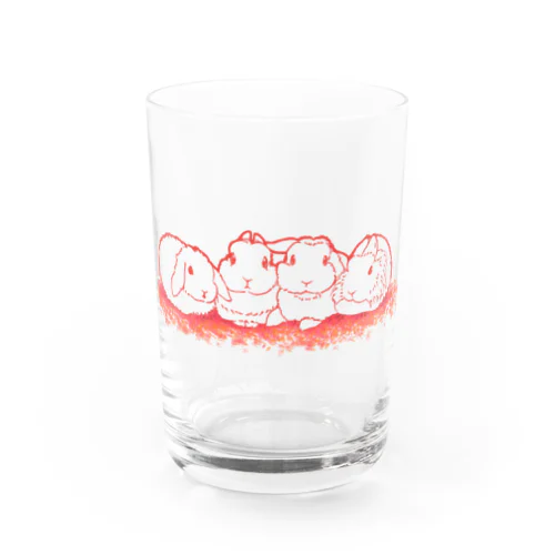 むぎゅっとくっつきお座りうさぎ Water Glass