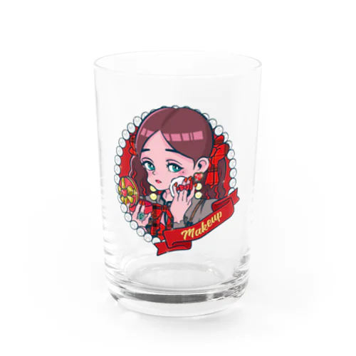 赤チェックなキラキラガール！ Water Glass