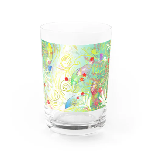 絢爛扇子模様 Water Glass