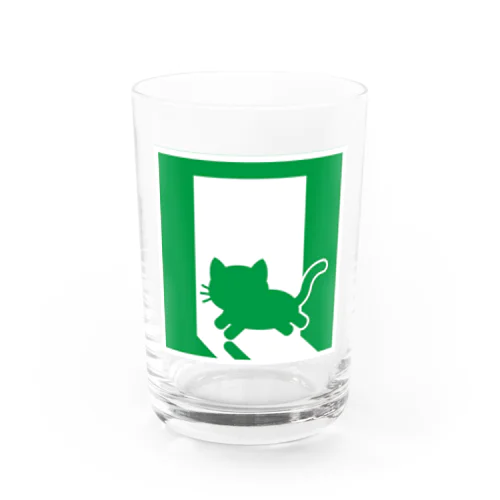 猫の非常口　脱走注意！ Water Glass