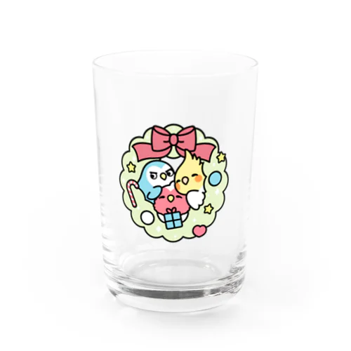 クリスマスリース コザクラインコ、オカメインコ Chubby Bird Water Glass