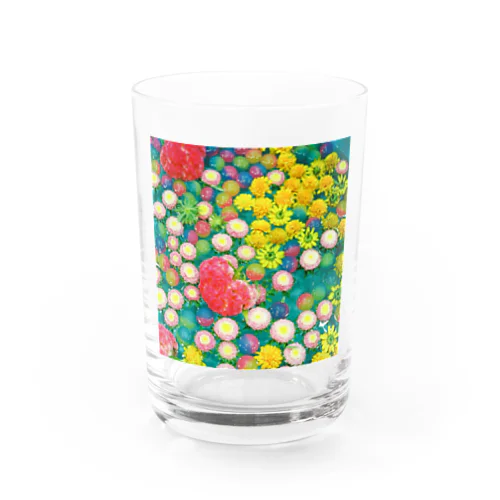 カラフルフラワー（シカク） Water Glass