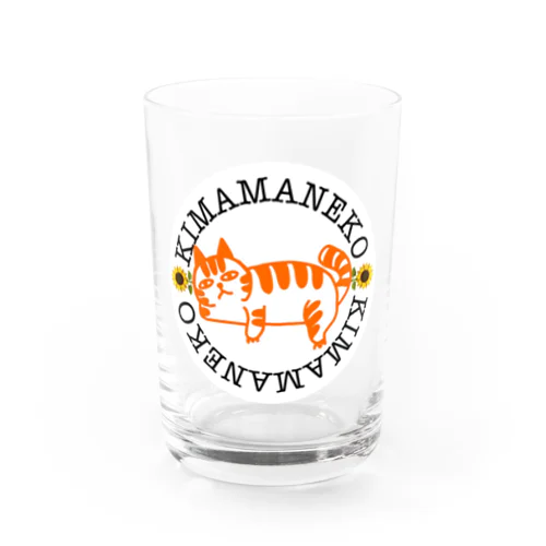 KIMAMANEKO😸ロゴ Water Glass