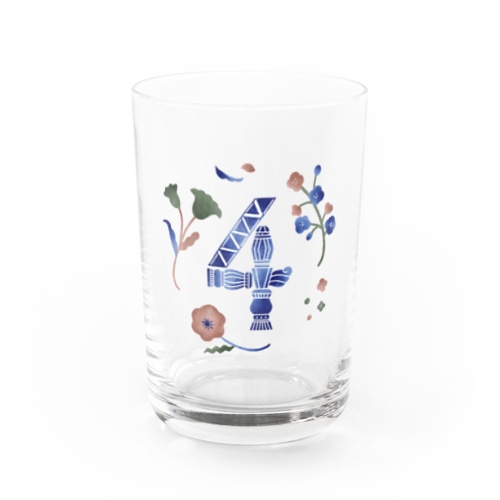 数字のイラスト-4 Water Glass