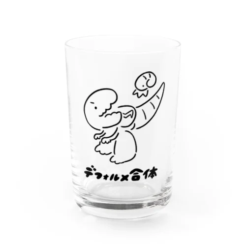 ティラノとアンモ（黒線） Water Glass