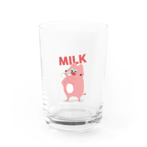 牛乳を飲むネコブタ グラス