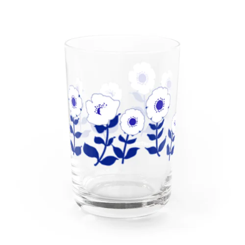 レトロフラワー　ブルー Water Glass