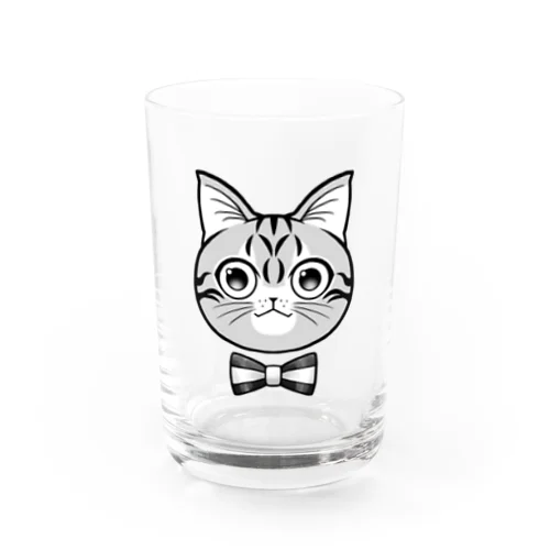 ねこ-モノクロ Water Glass