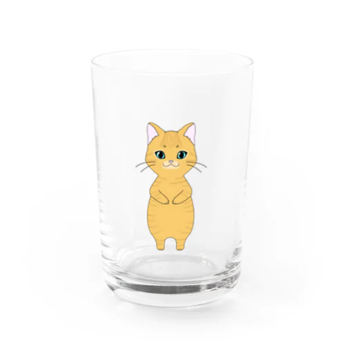 にゃ王様　茶トラ Water Glass