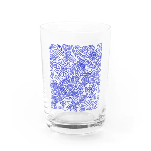 海なペイズリーアート　青 Water Glass