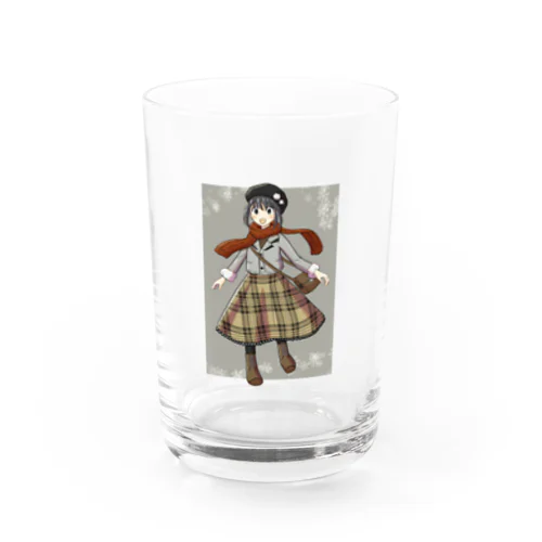 冬の装いの少女 Water Glass