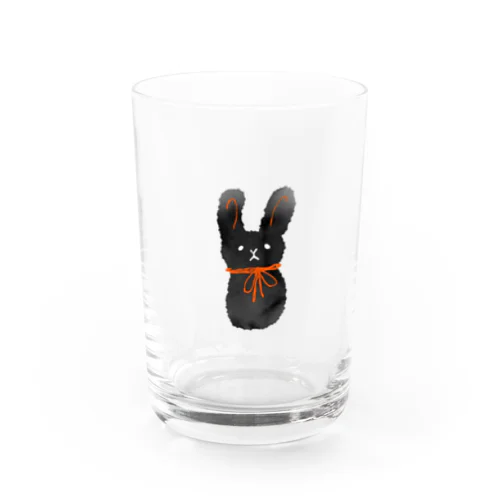 黒うさぎくんオレンジリボンつき Water Glass