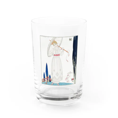 ジョルジュ・バルビエ “Le cyprès et la rose—Robe d’été de Dœuillet” Water Glass