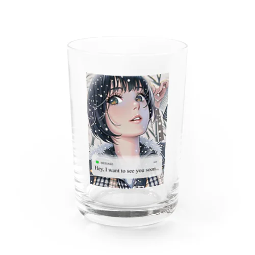 Winter Girl Water Glass